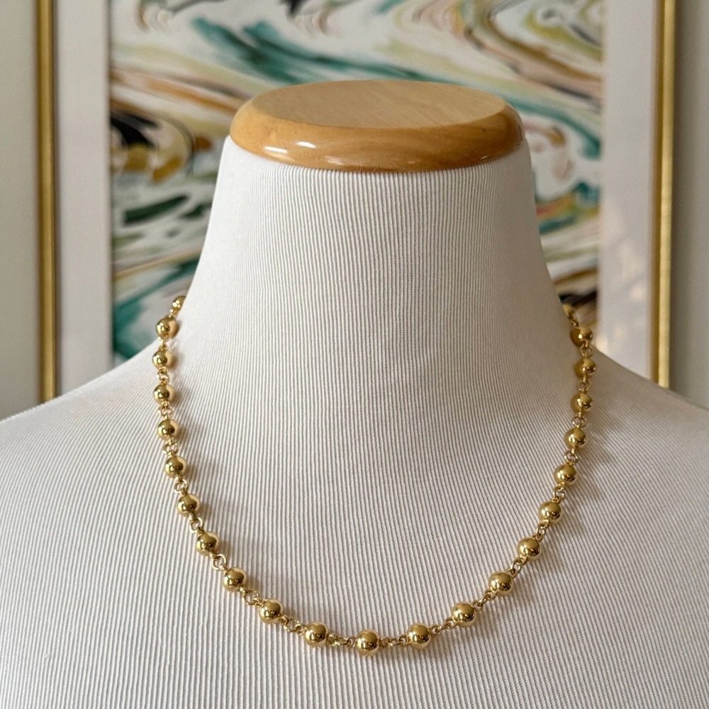 VNTG Gold‎ Tone Beaded Chain Necklace Layering Statement Jewelry Quiet Luxury
